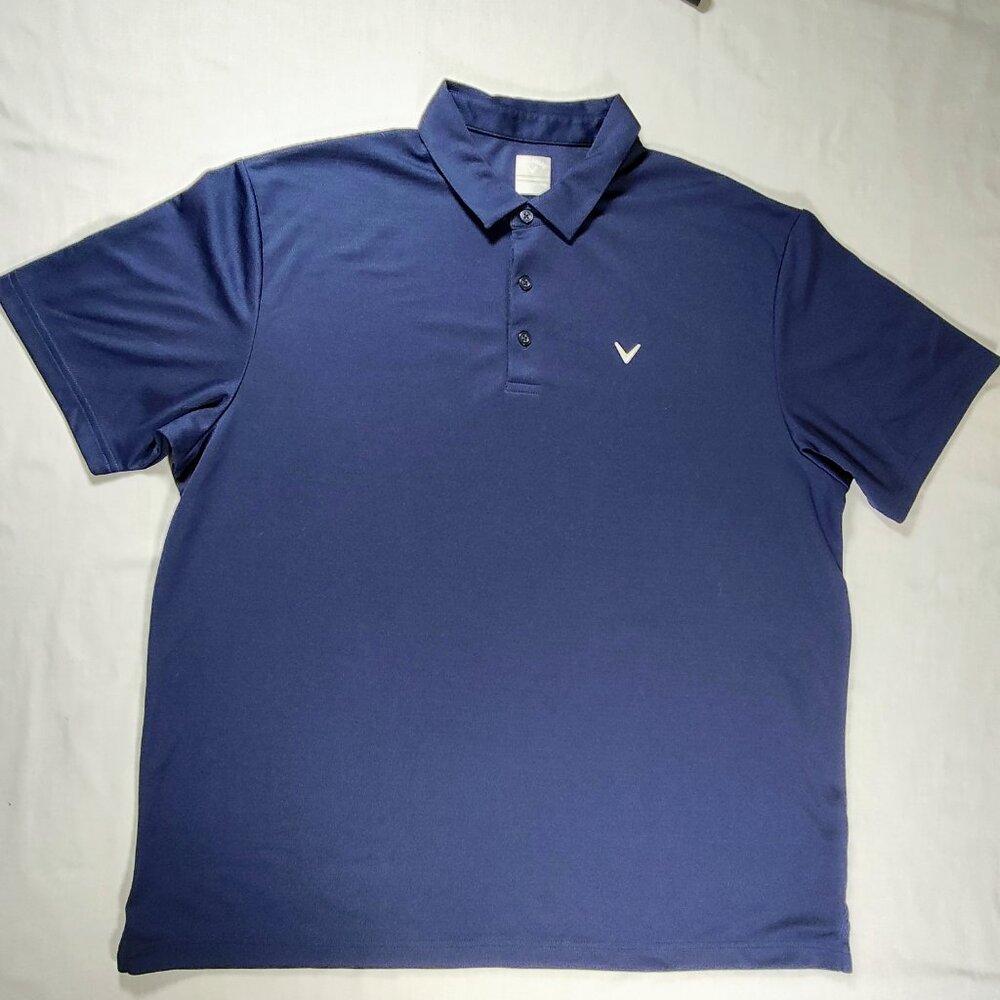 Callaway Short Sleeve Polo Shirt Men's XXL Blue Opti-Dri Golf - Picture 1 of 9